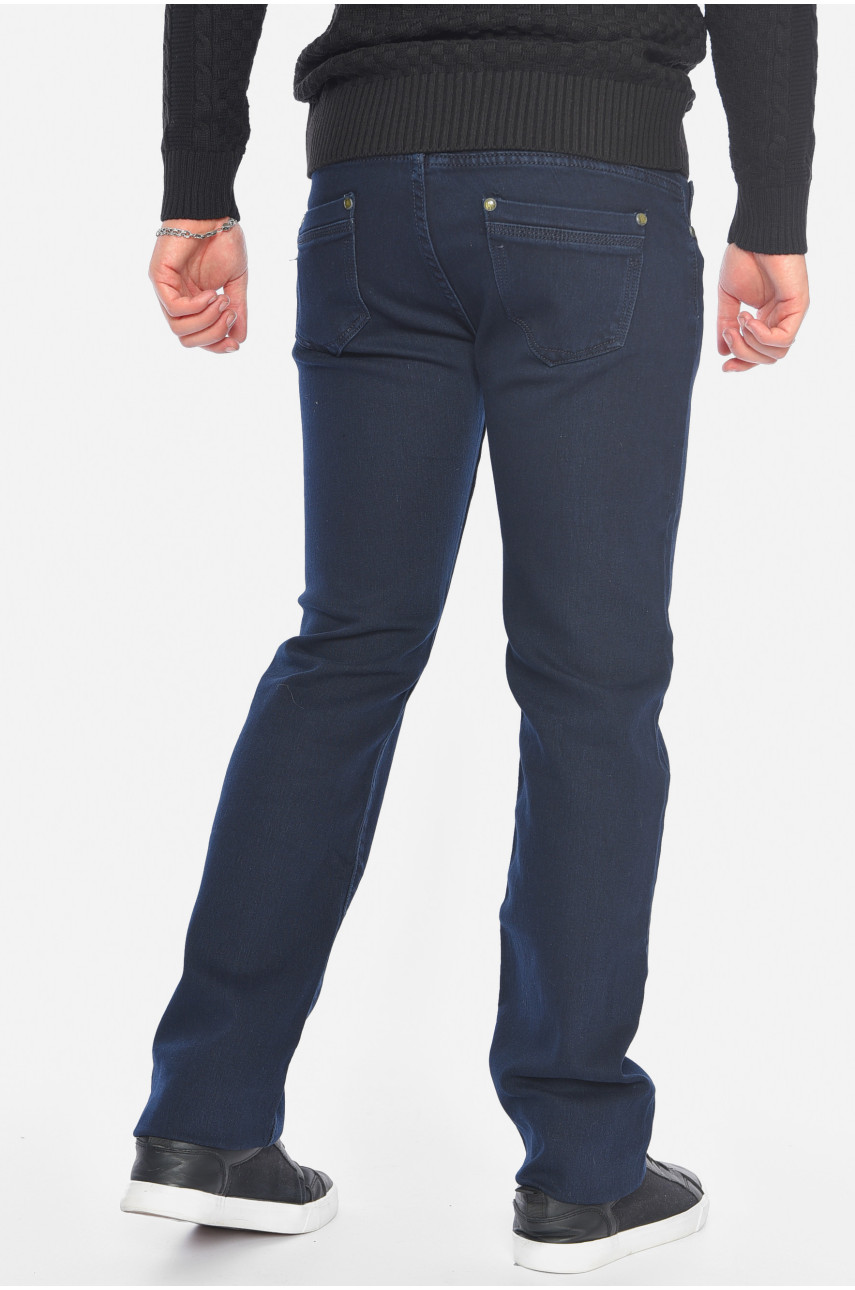 Джинсы мужские однотонные темно--синего цвета 1030 192363