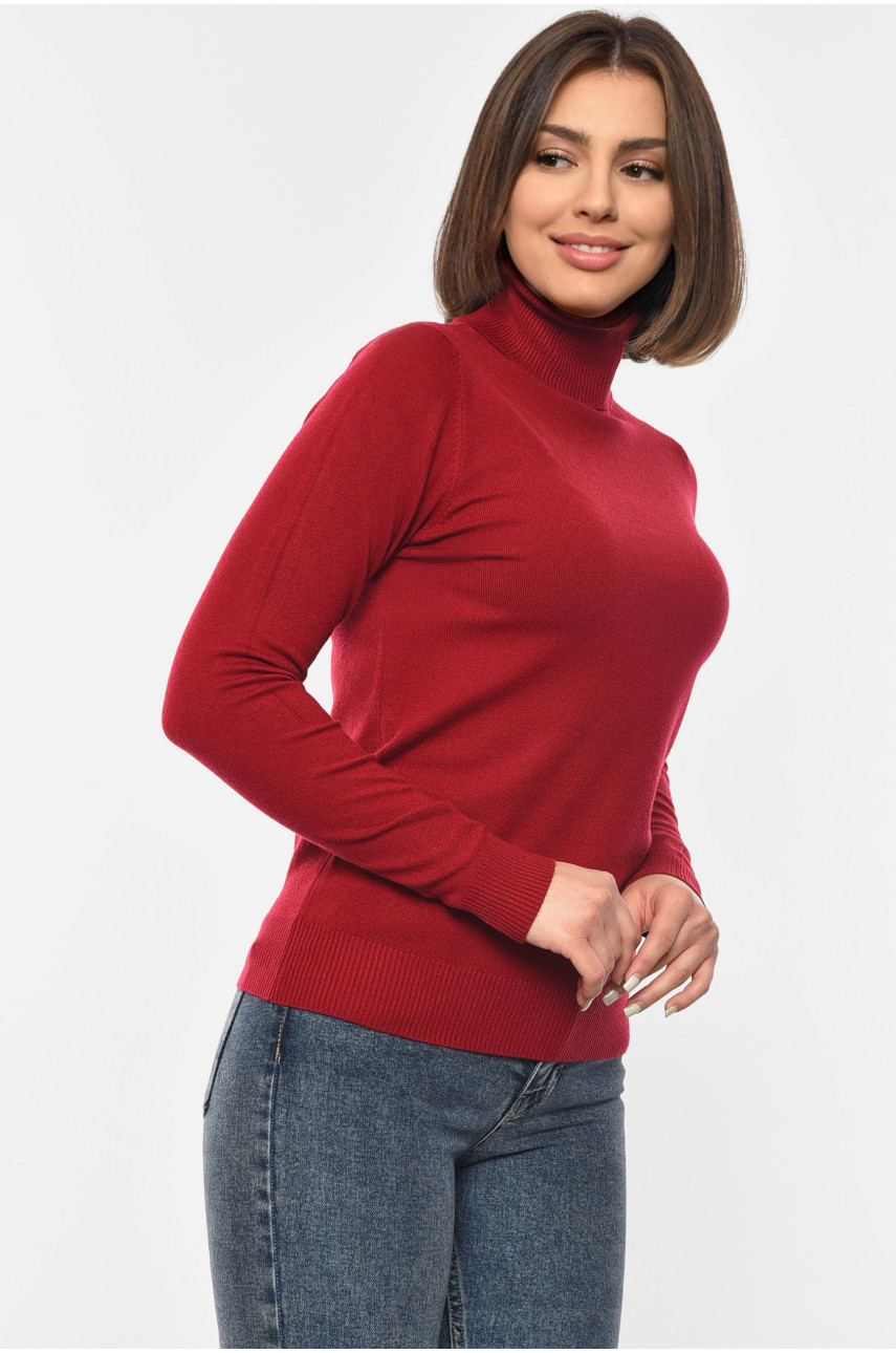 Гольф женский однотонный бордового цвета 2200 192368 Гольф женский однотонный бордового цвета 2200 192368