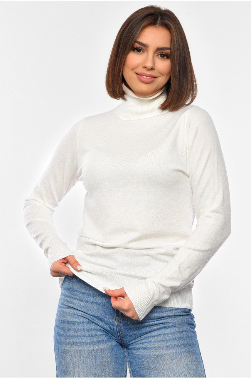 Гольф женский однотонный белого цвета 2200 192375 Гольф женский однотонный белого цвета 2200 192375