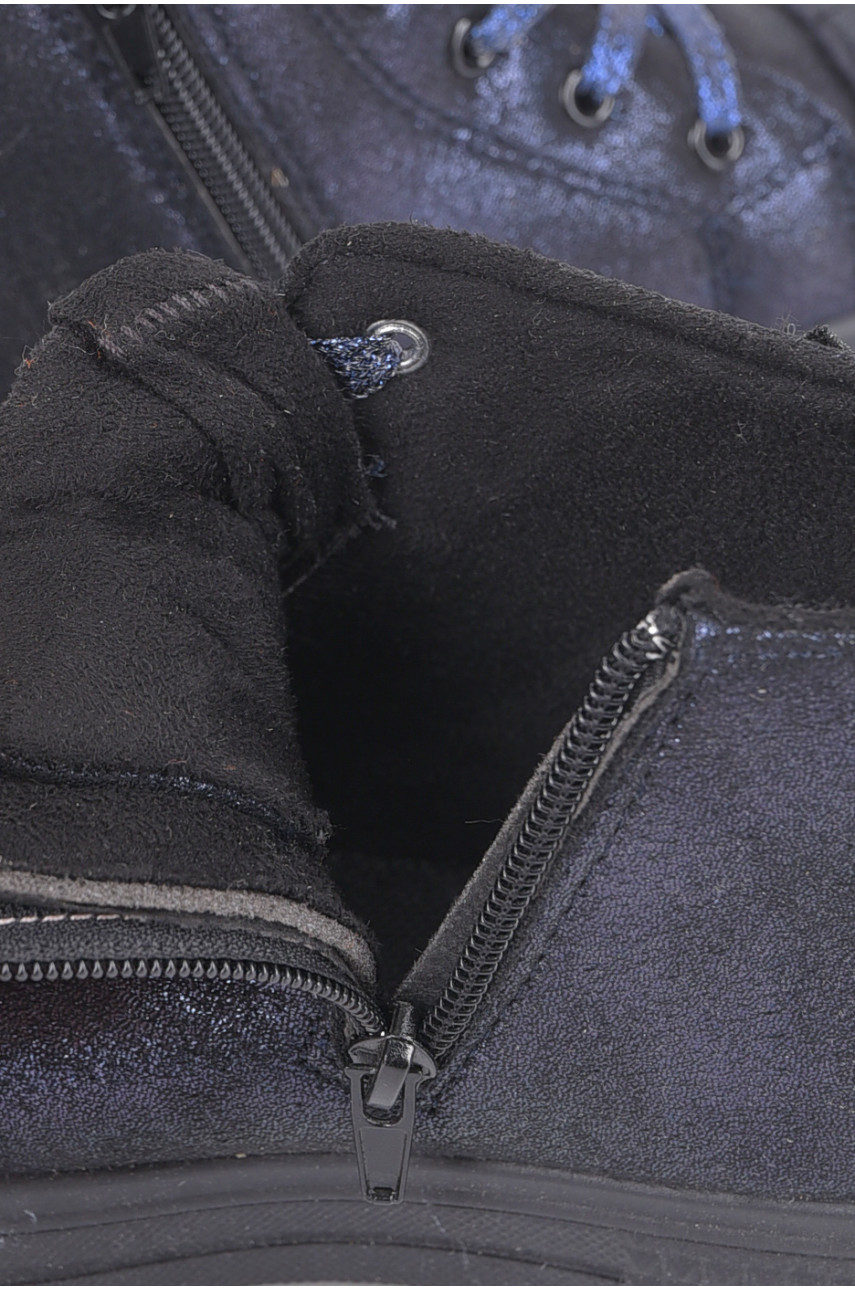 Ботинки детские демисезон темно-синего цвета на шнуровке 1964947 192409 Ботинки детские демисезон темно-синего цвета на шнуровке 1964947 192409