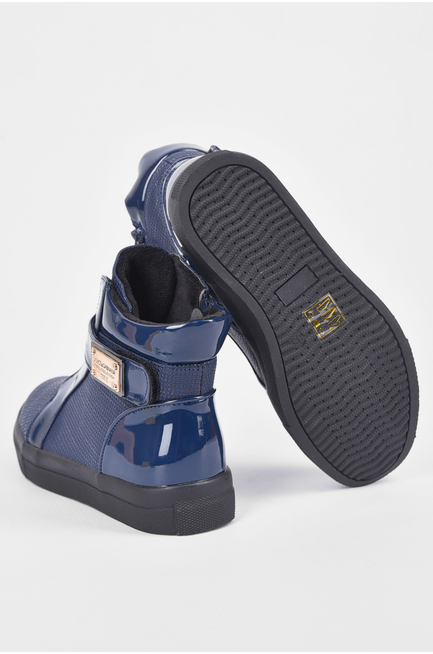 Ботинки детские демисезон темно-синего цвета на молнии 1965011 192411 Ботинки детские демисезон темно-синего цвета на молнии 1965011 192411