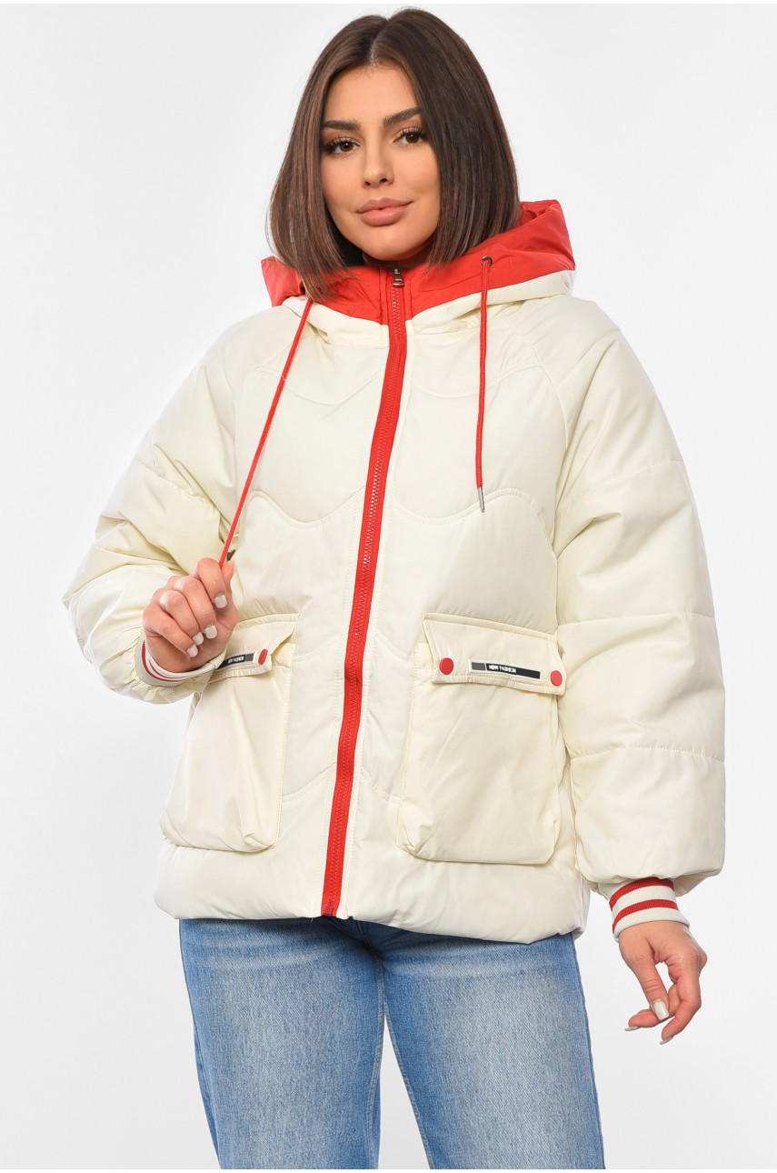 Куртка жіноча демісезонна молочного кольору 8023 192458
