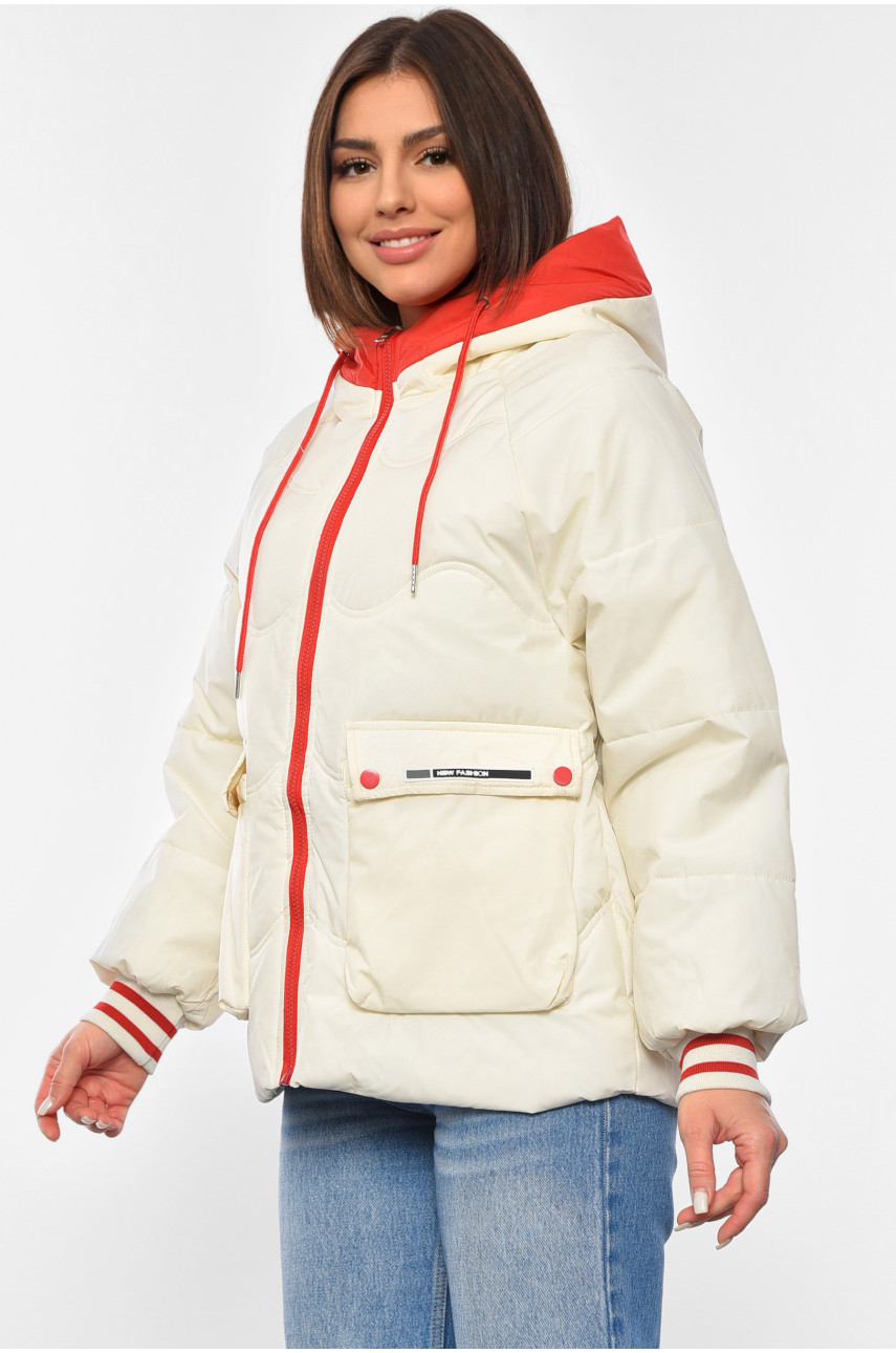 Куртка жіноча демісезонна молочного кольору 8023 192458