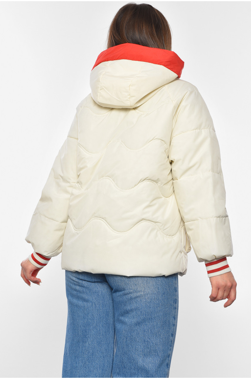 Куртка жіноча демісезонна молочного кольору 8023 192458