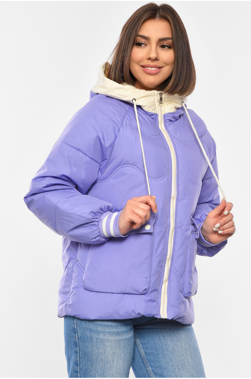 Куртка жіноча демісезонна бузкового кольору 8023 192459
