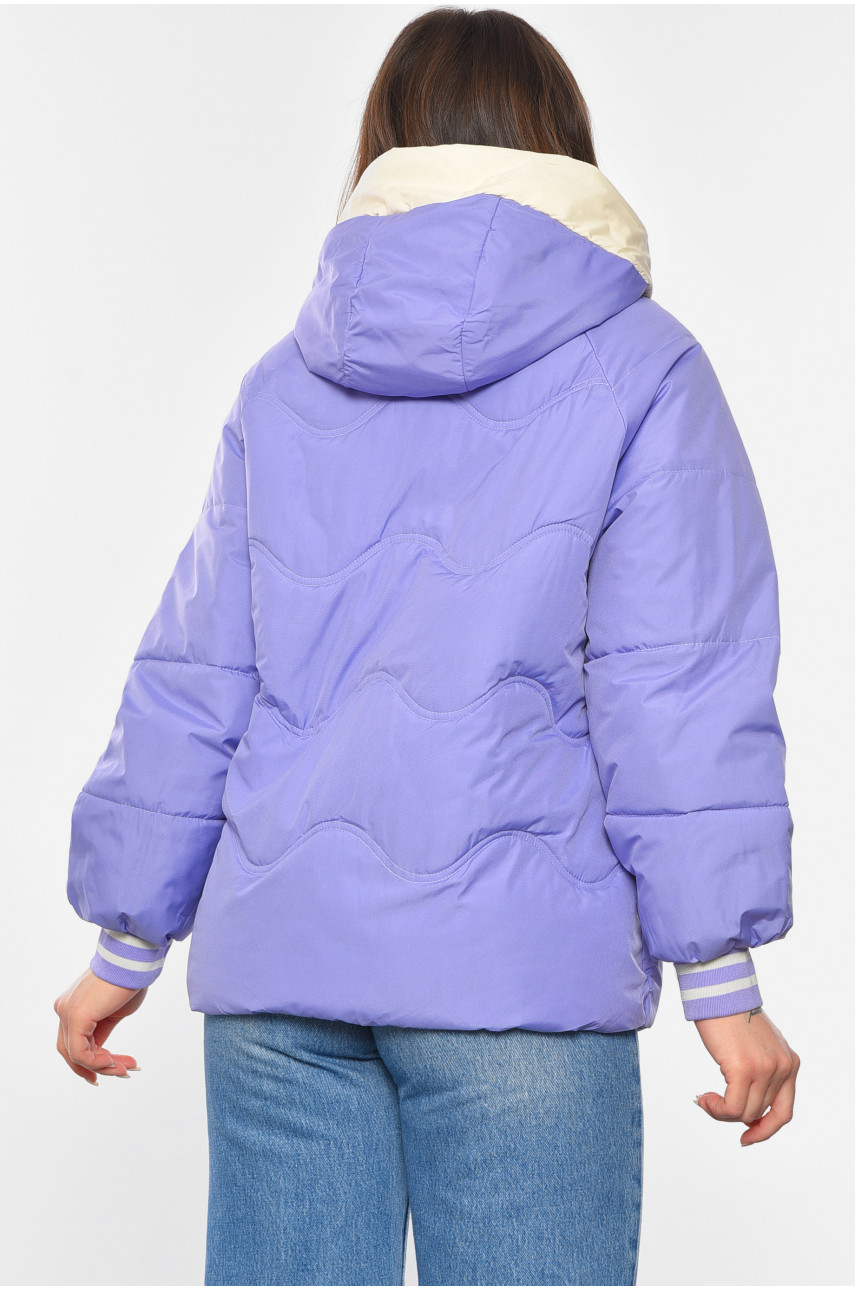 Куртка жіноча демісезонна бузкового кольору 8023 192459 Куртка жіноча демісезонна бузкового кольору 8023 192459
