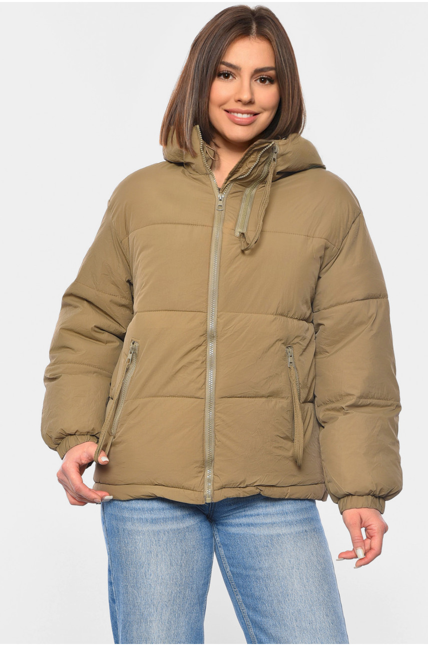 Куртка жіноча демісезонна коричневого кольору 2318 192466