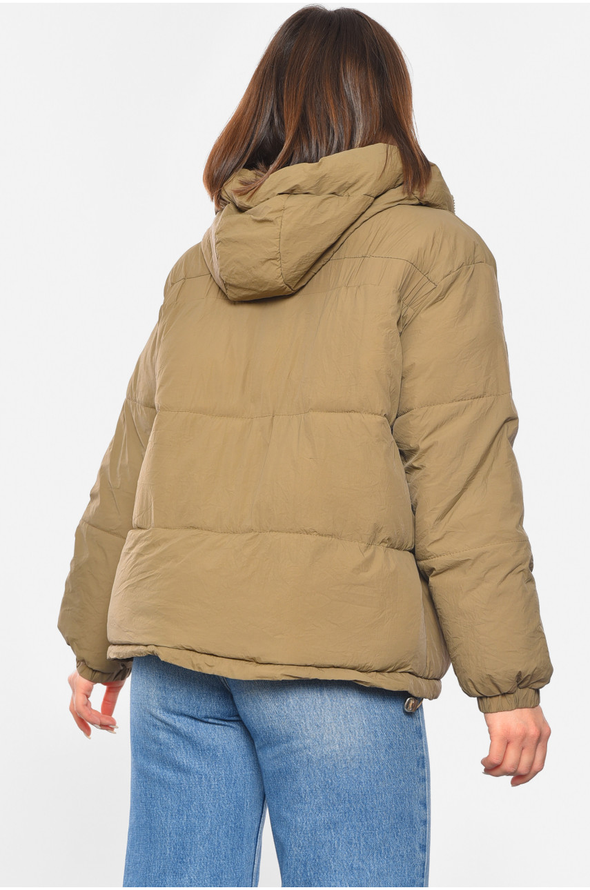 Куртка жіноча демісезонна коричневого кольору 2318 192466 Куртка жіноча демісезонна коричневого кольору 2318 192466