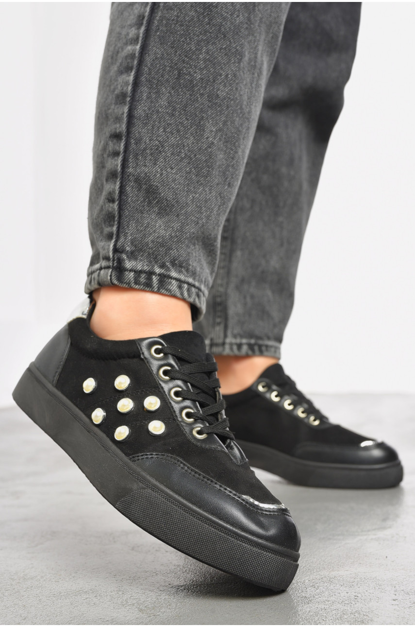 Кросівки жіночі чорного кольору на шнурівці 1849576 192497 Кросівки жіночі чорного кольору на шнурівці 1849576 192497