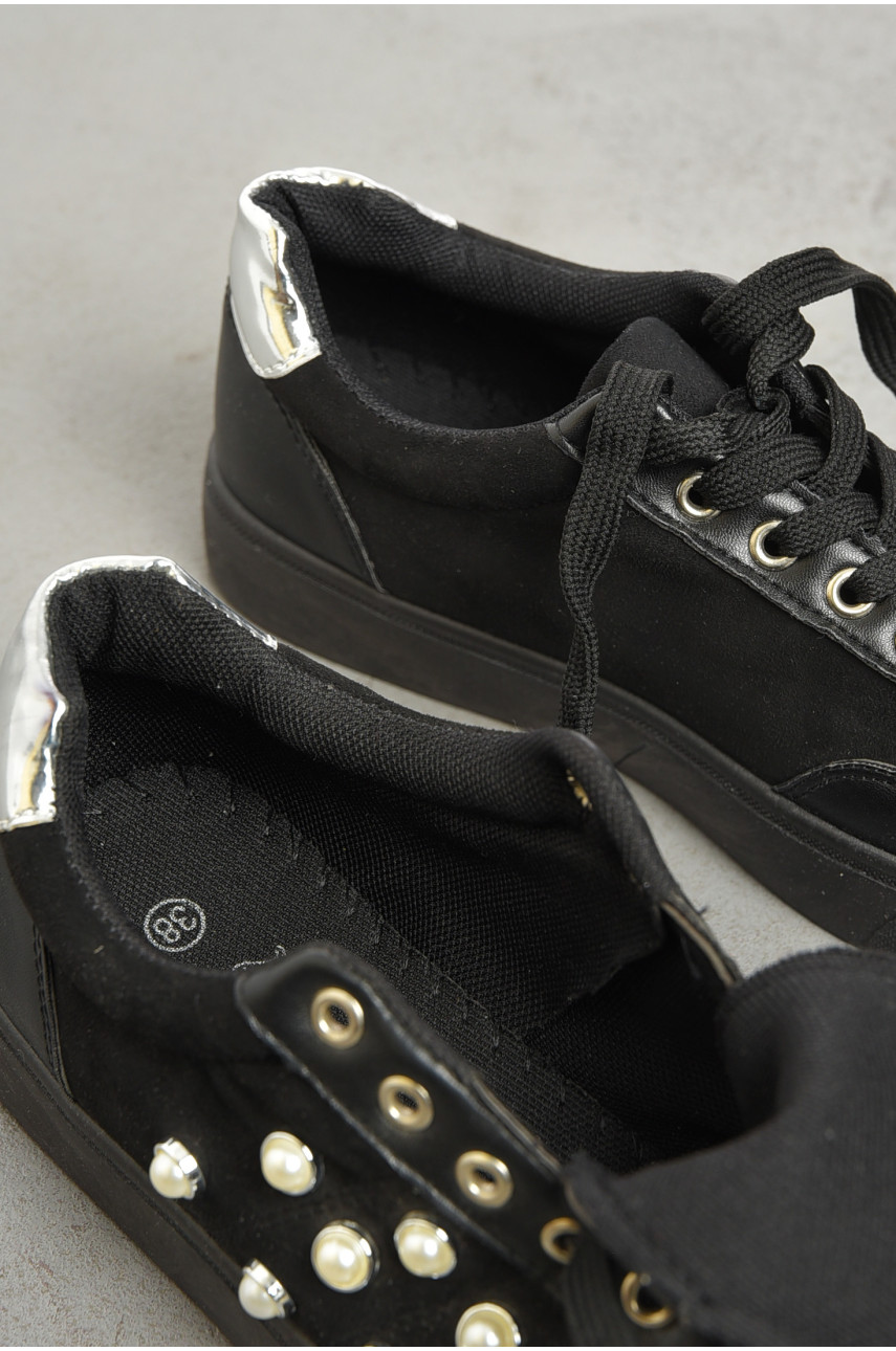 Кросівки жіночі чорного кольору на шнурівці 1849576 192497 Кросівки жіночі чорного кольору на шнурівці 1849576 192497