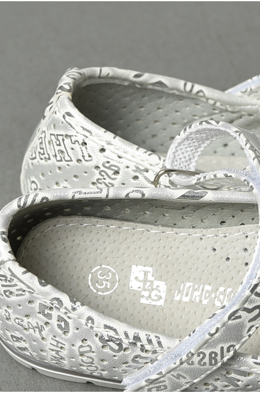 Балетки для девочки серебристого цвета 192509