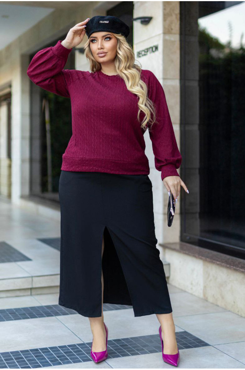 Светр жіночий бордового кольору 192523 Светр жіночий бордового кольору 192523