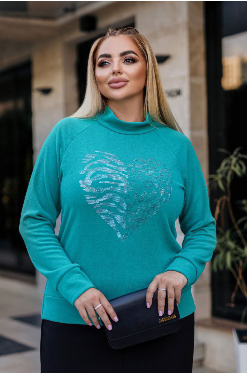 Светр жіночий зеленого кольору 192539