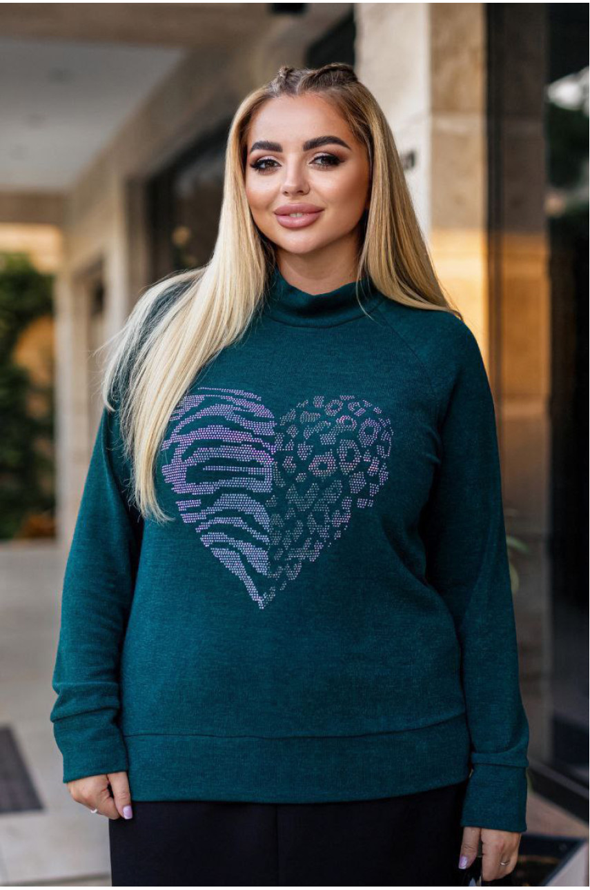 Светр жіночий темно-зеленого кольору 192542