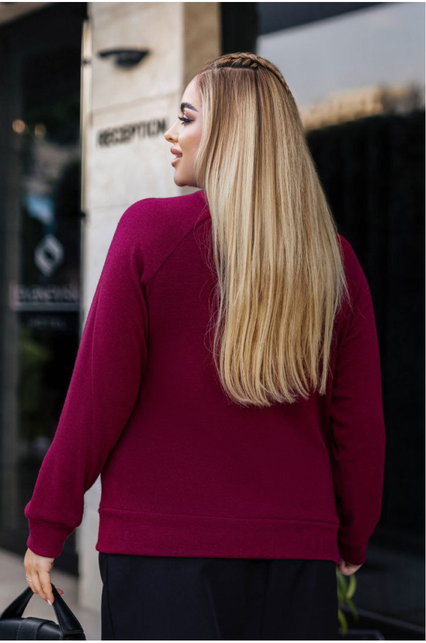 Светр жіночий бордового  кольору 192543