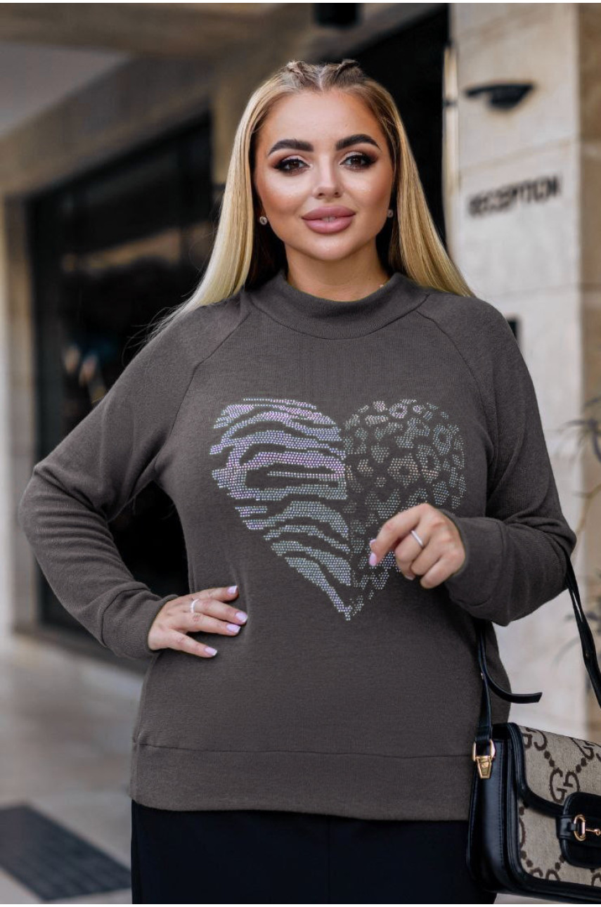 Светр жіночий сірого кольору 192548