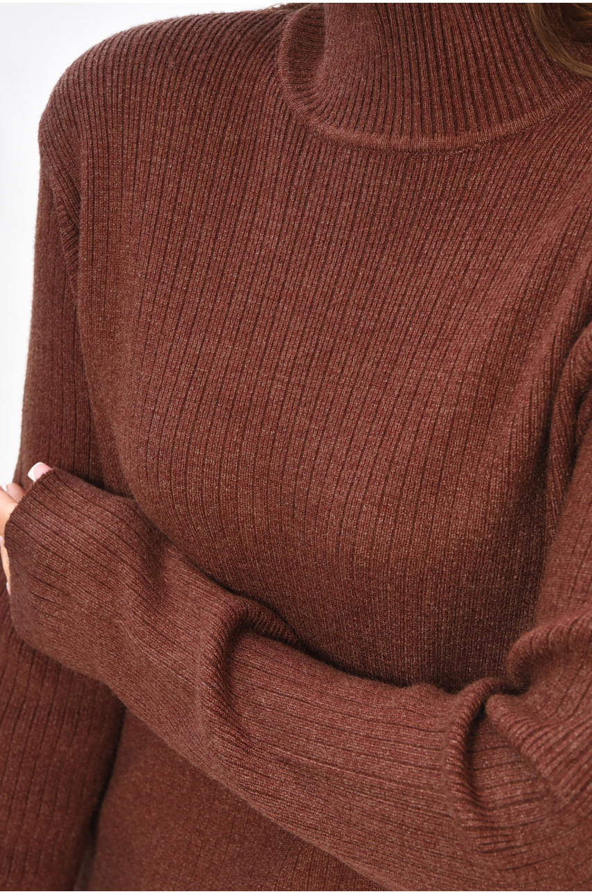 Сукня жіноча однотонна коричневого кольору 666 192559