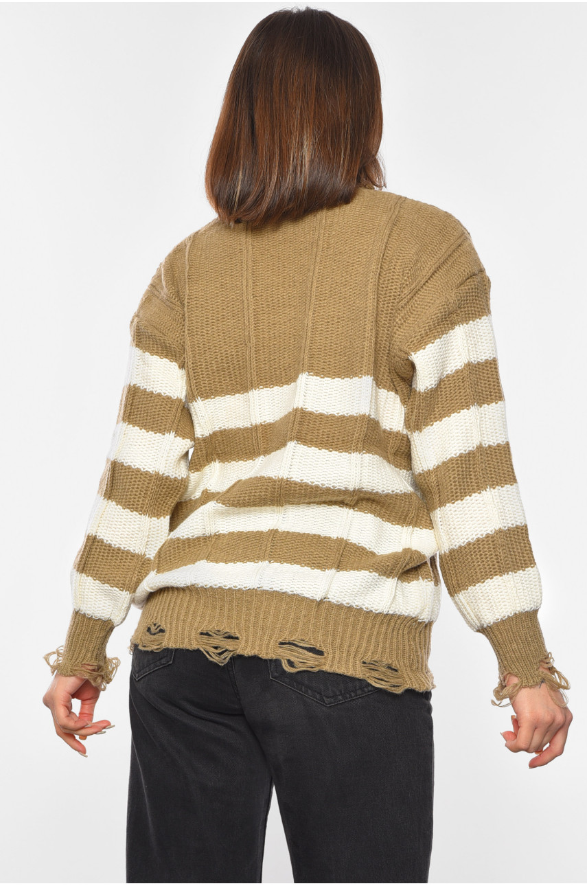 Светр жіночий напівбатальний бежевого кольору 111 192565