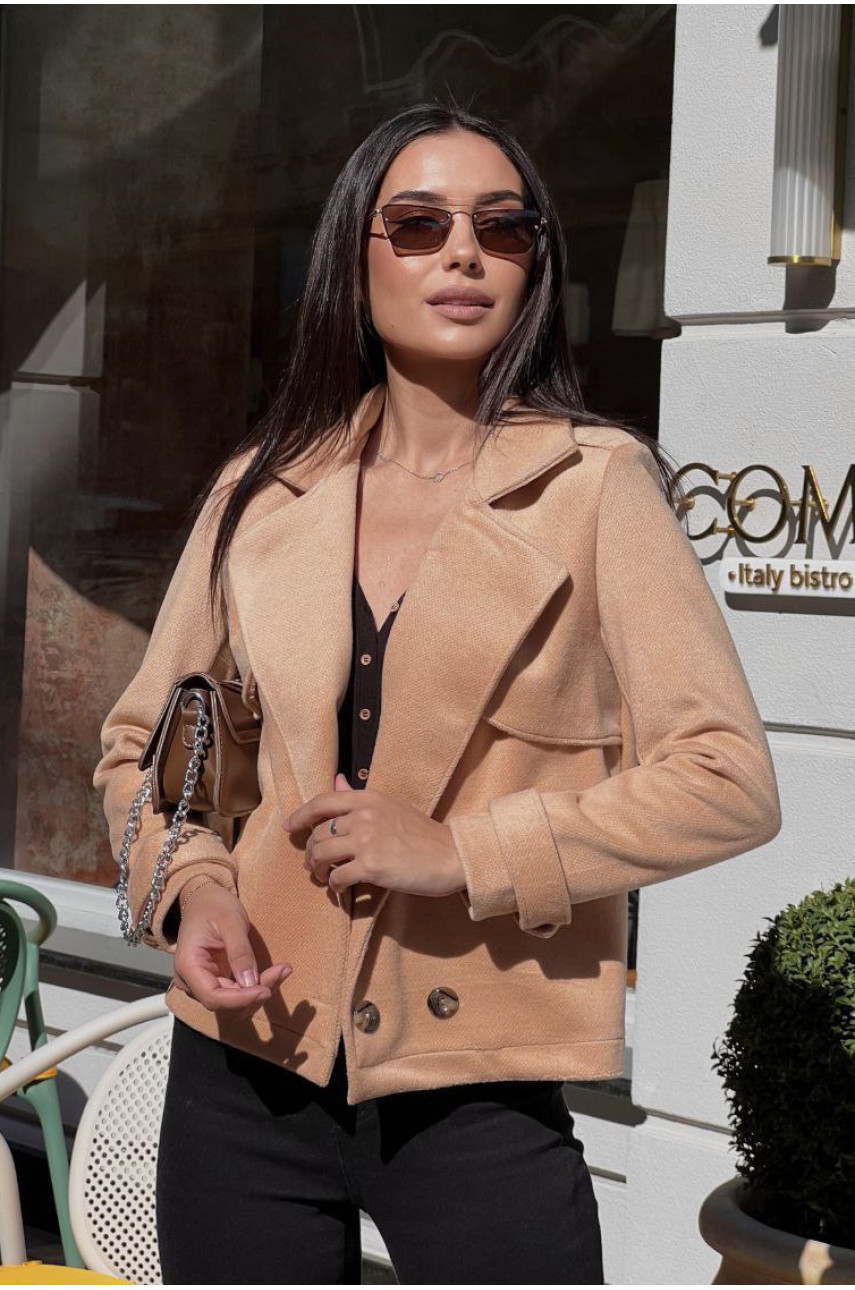 Піджак жіночий кашеміровий бежевого кольору 192572