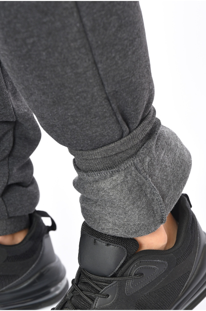 Спортивні штани чоловічі на флісі темно-сірого кольору 41003 192579