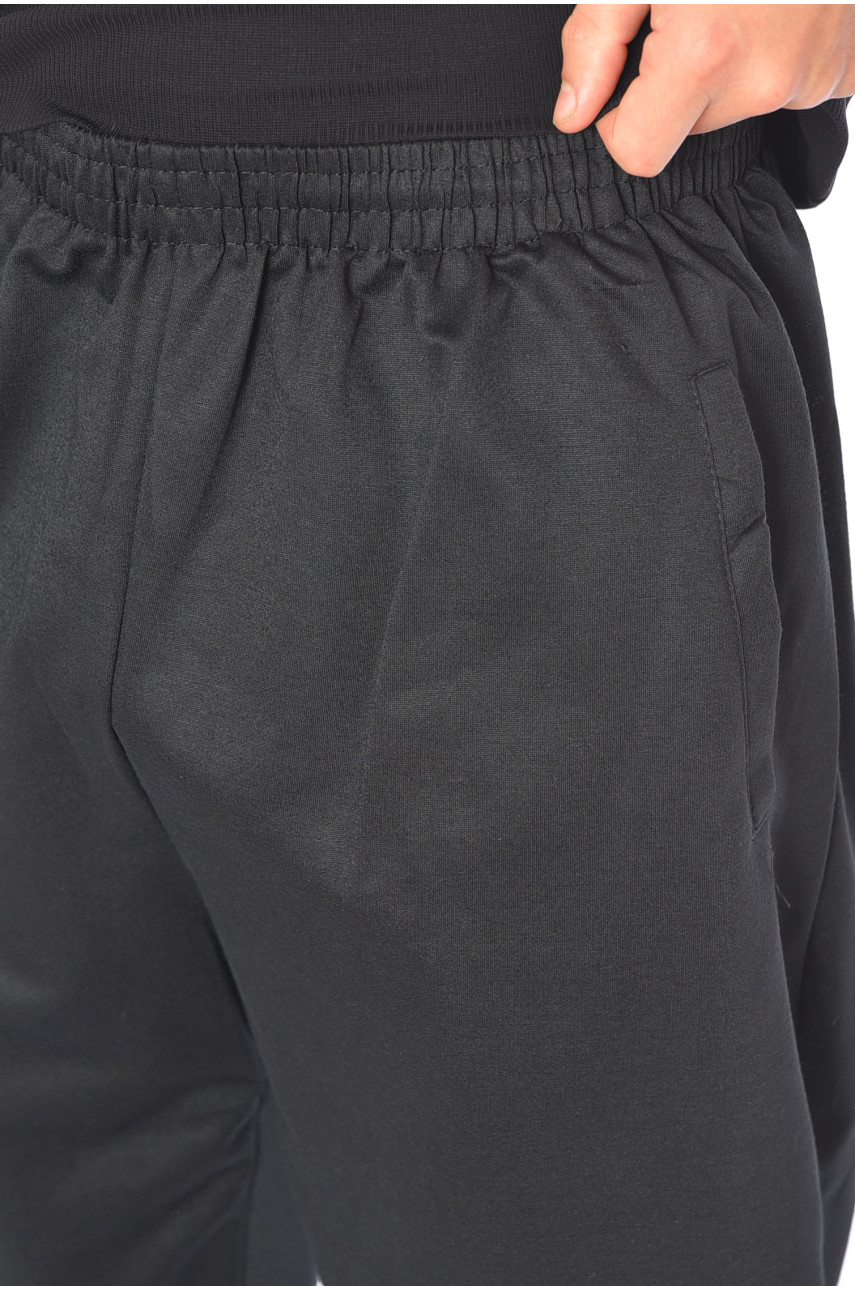 Спортивные штаны мужские батальные на флисе черного цвета 10018 192584 Спортивные штаны мужские батальные на флисе черного цвета 10018 192584