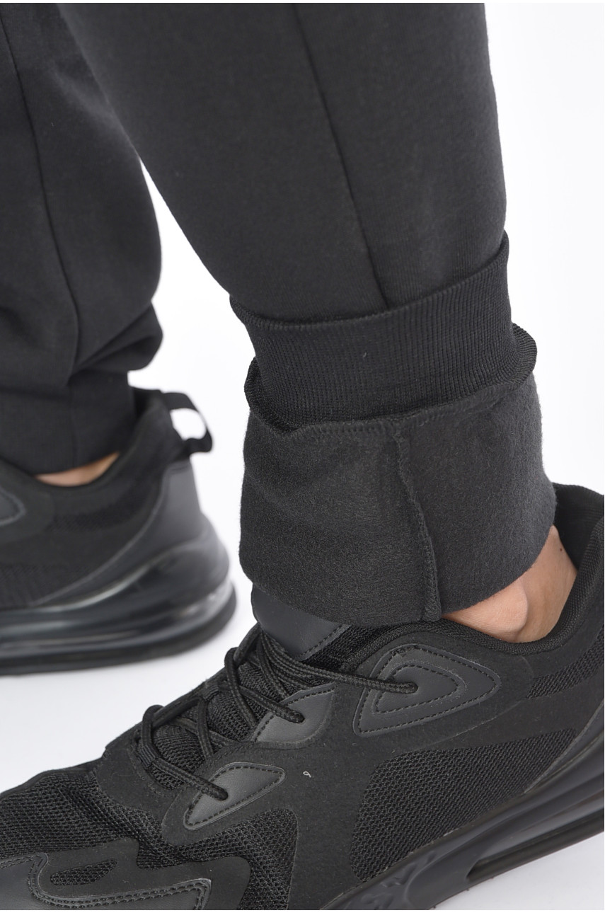 Спортивні штани чоловічі на флісі чорного кольору 41271 192585