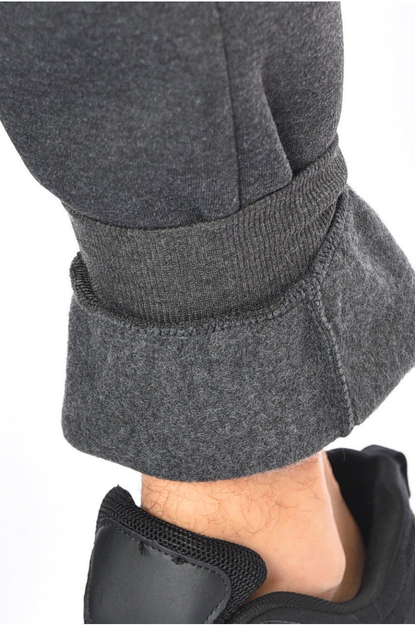 Спортивні штани чоловічі на флісі темно-сірого кольору 09к 192591