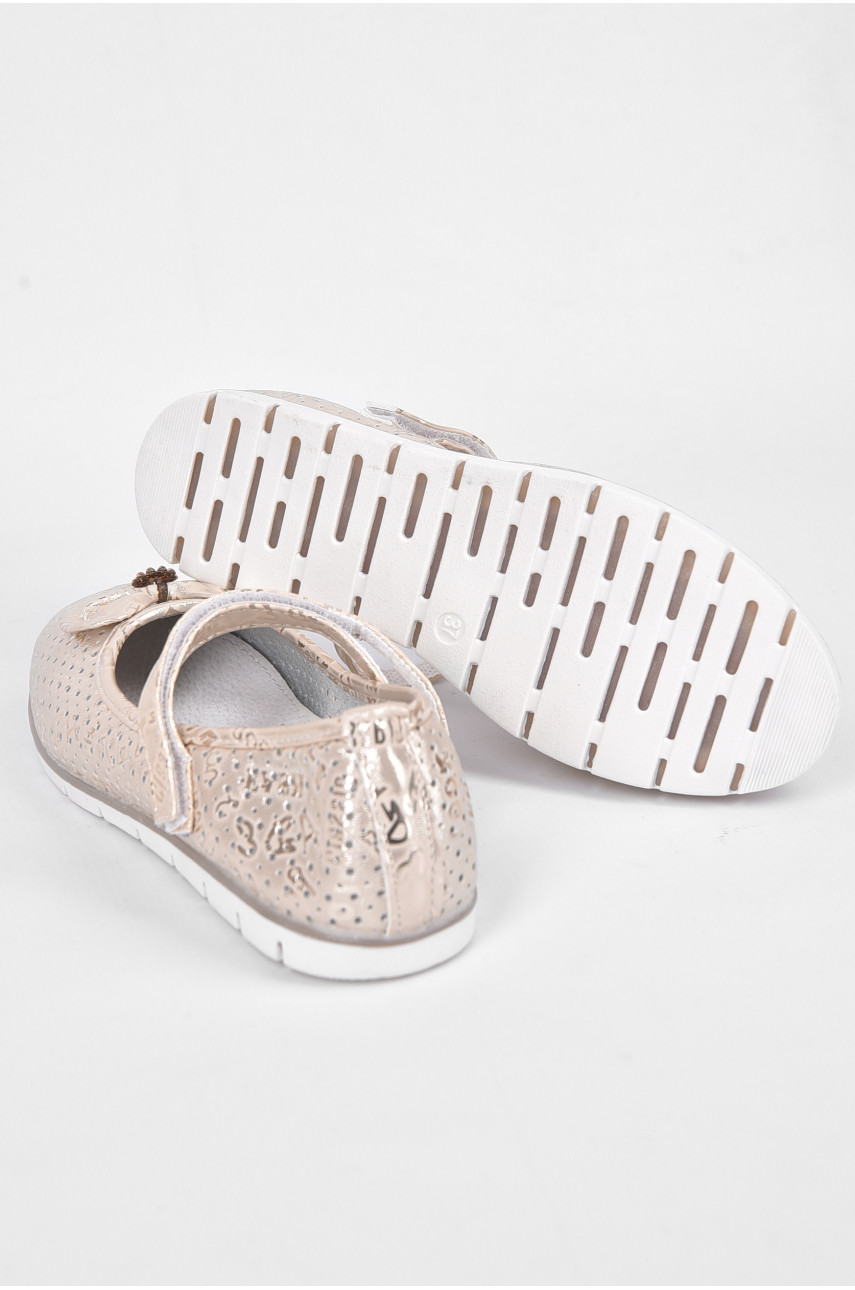 Балетки для девочки золотистого цвета 192612