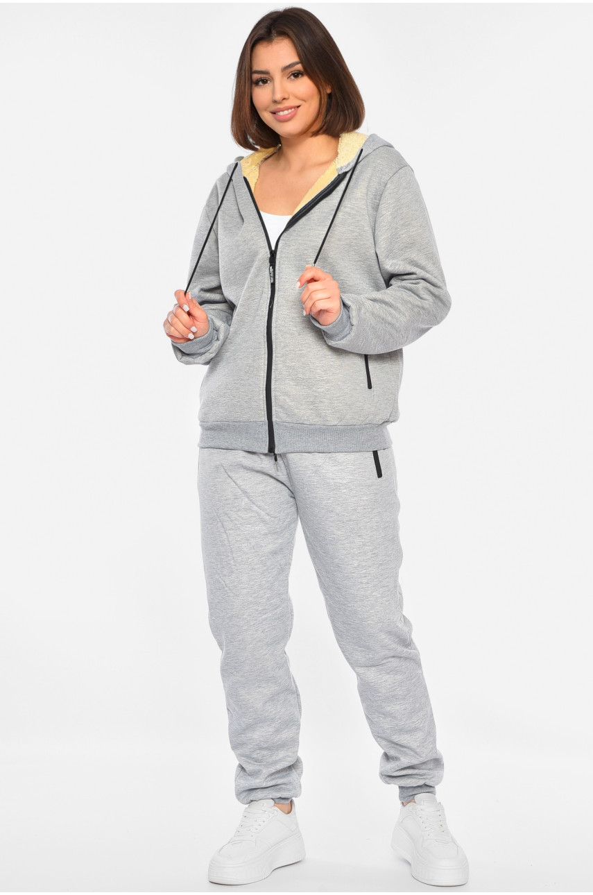 Спортивний костюм жіночий на євро хутрі сірого кольору W9927 192616