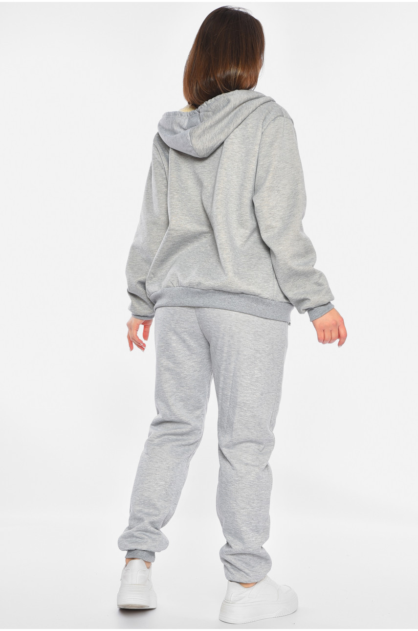 Спортивный костюм женский на евро меху серого цвета W9927 192616