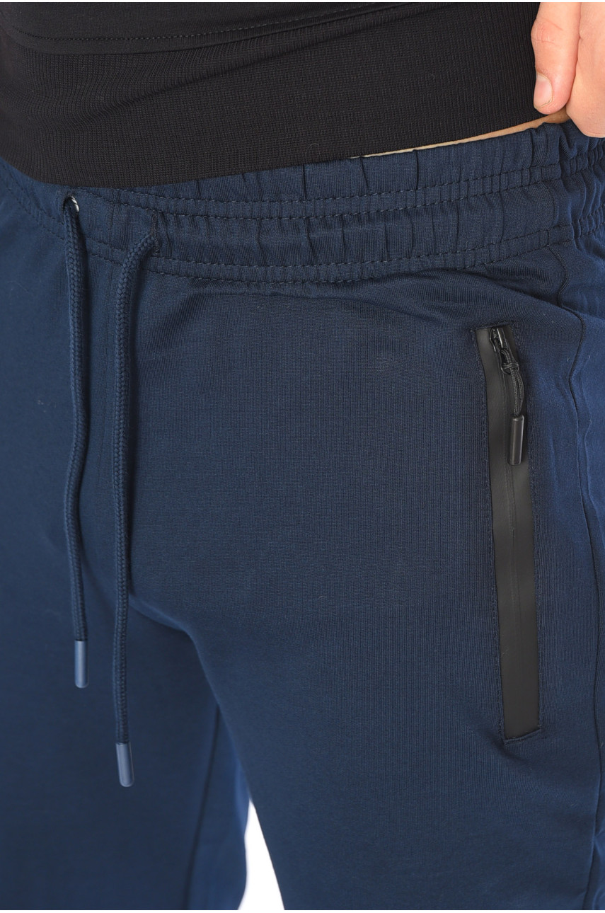Спортивные штаны мужские на флисе темно-синего цвета А23 192619