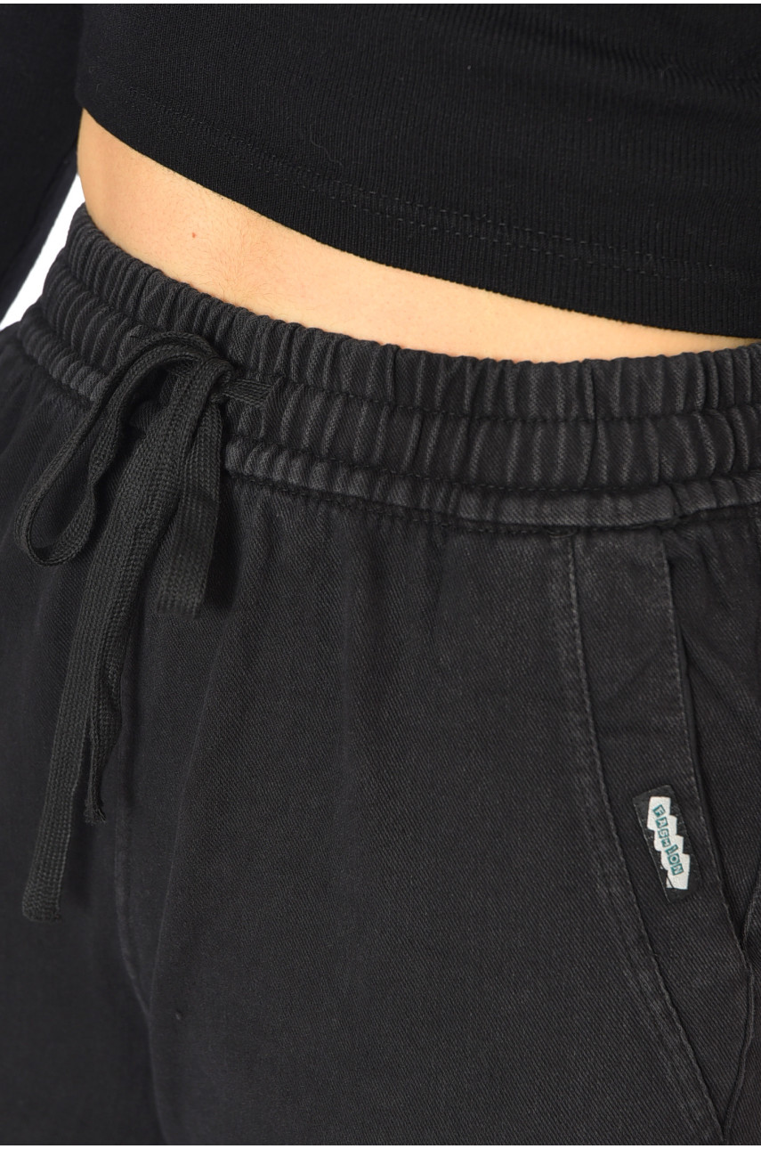 Джинси жіночі батальні утеплені чорного кольору 582-5 192639