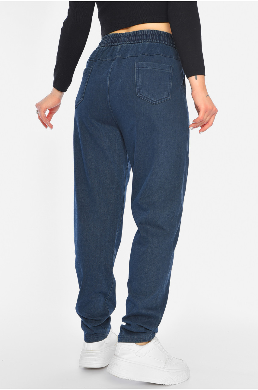 Джинси жіночі батальні утеплені темно-синього кольору 582-5 192641