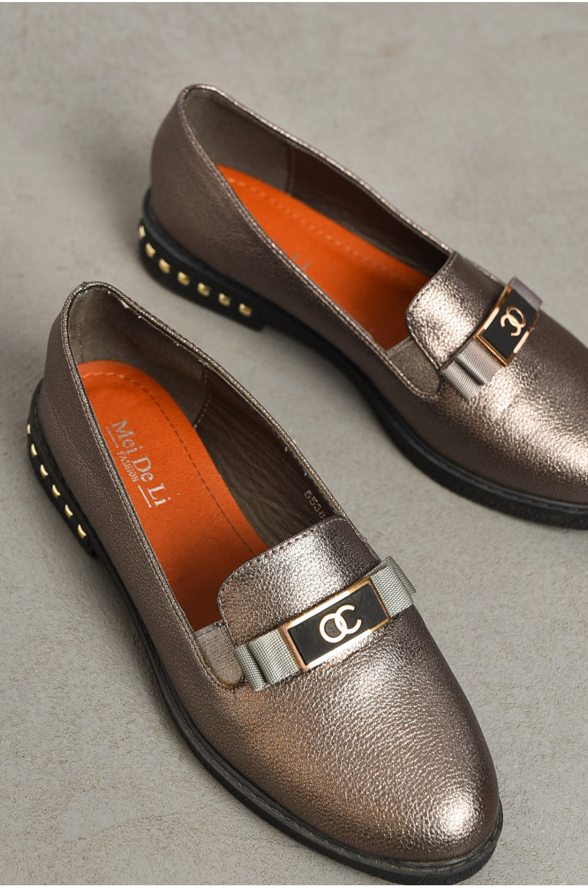 Туфлі-лофери жіночі сірого кольору 1800940 192651