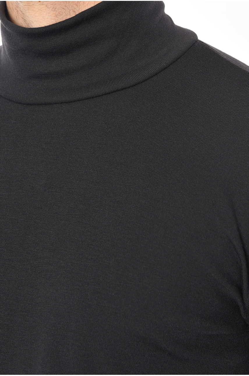 Гольф мужской полубатальный однотонный черного цвета 016 192655