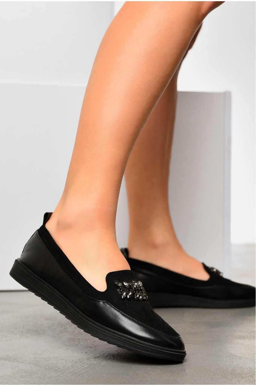 Туфлі-лофери жіночі чорного кольору 1964176 192674