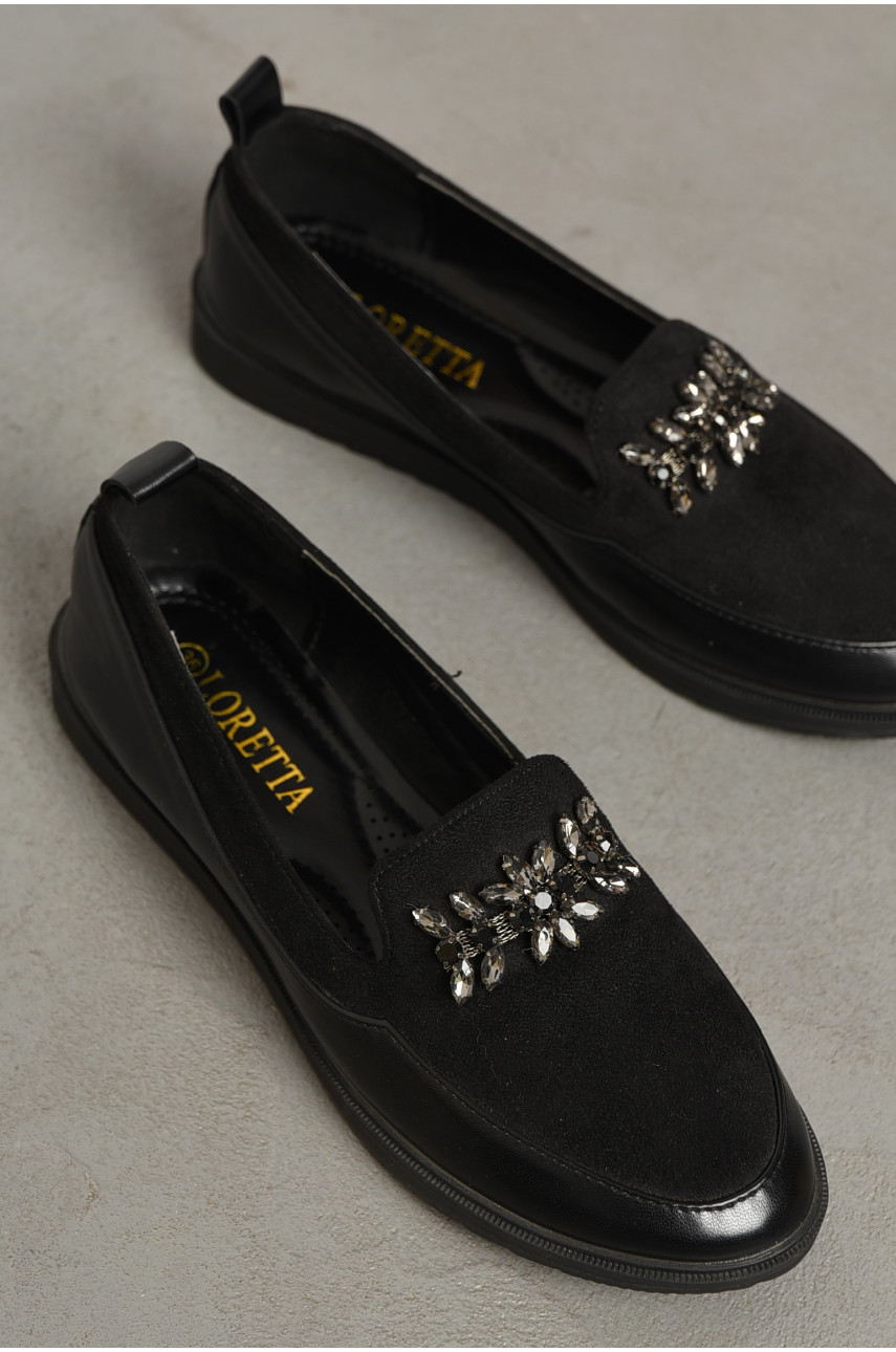 Туфлі-лофери жіночі чорного кольору 1964176 192674