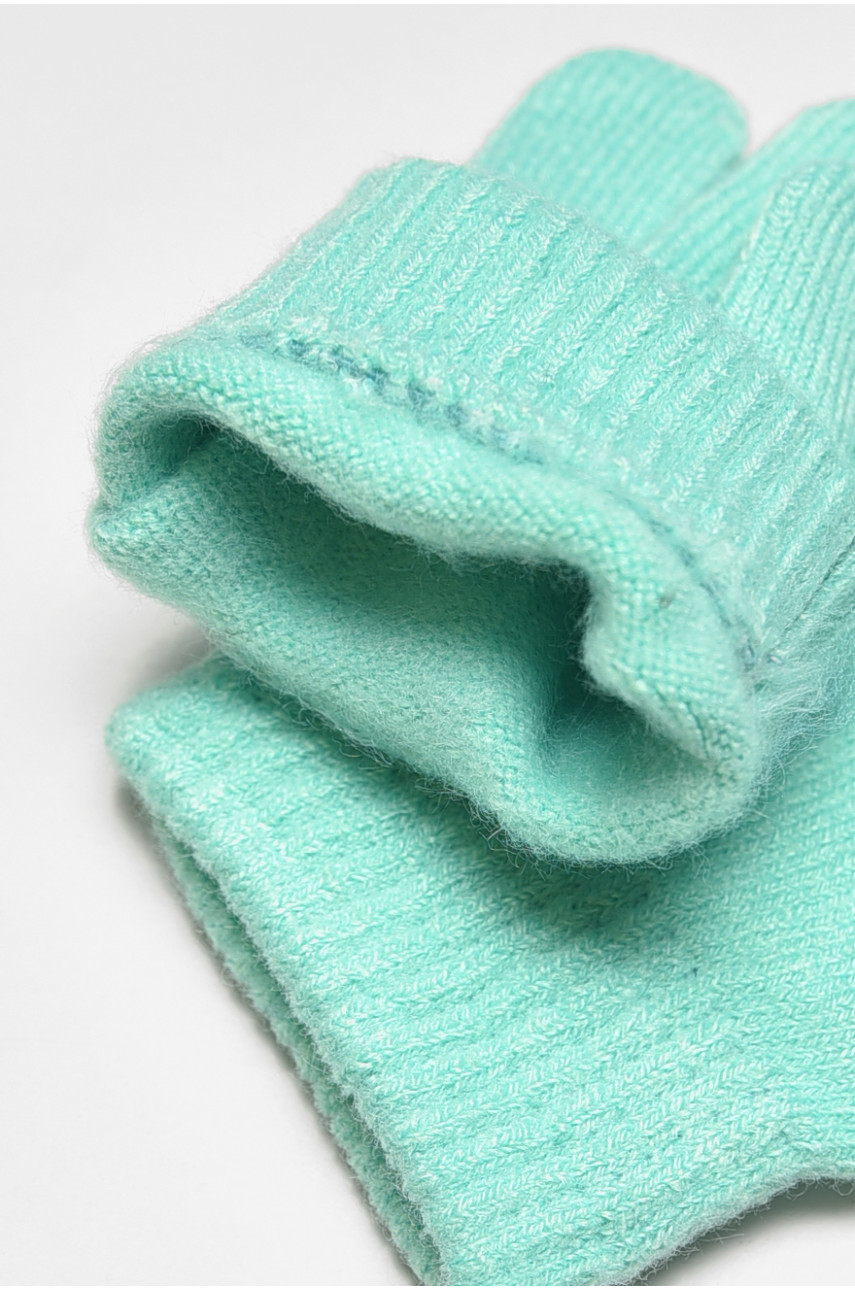 Рукавички дитячі демісезонні однотонні бірюзового кольору 1731 192679