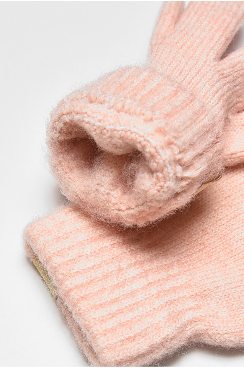 Рукавички дитячі з начісом однотонні рожевого кольору 3849 192690