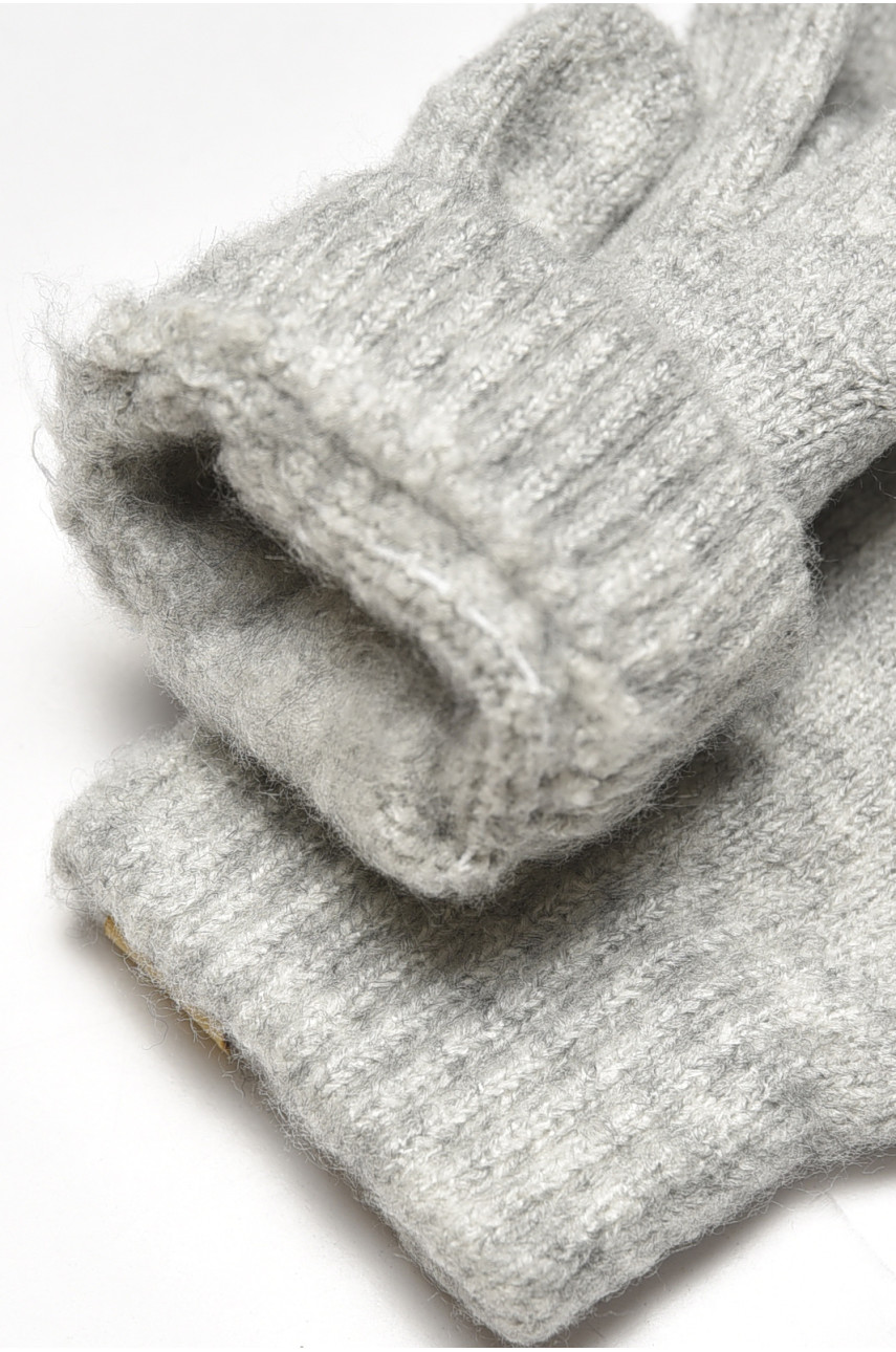 Рукавички дитячі з начісом однотонні світло-сірого кольору 3849 192694