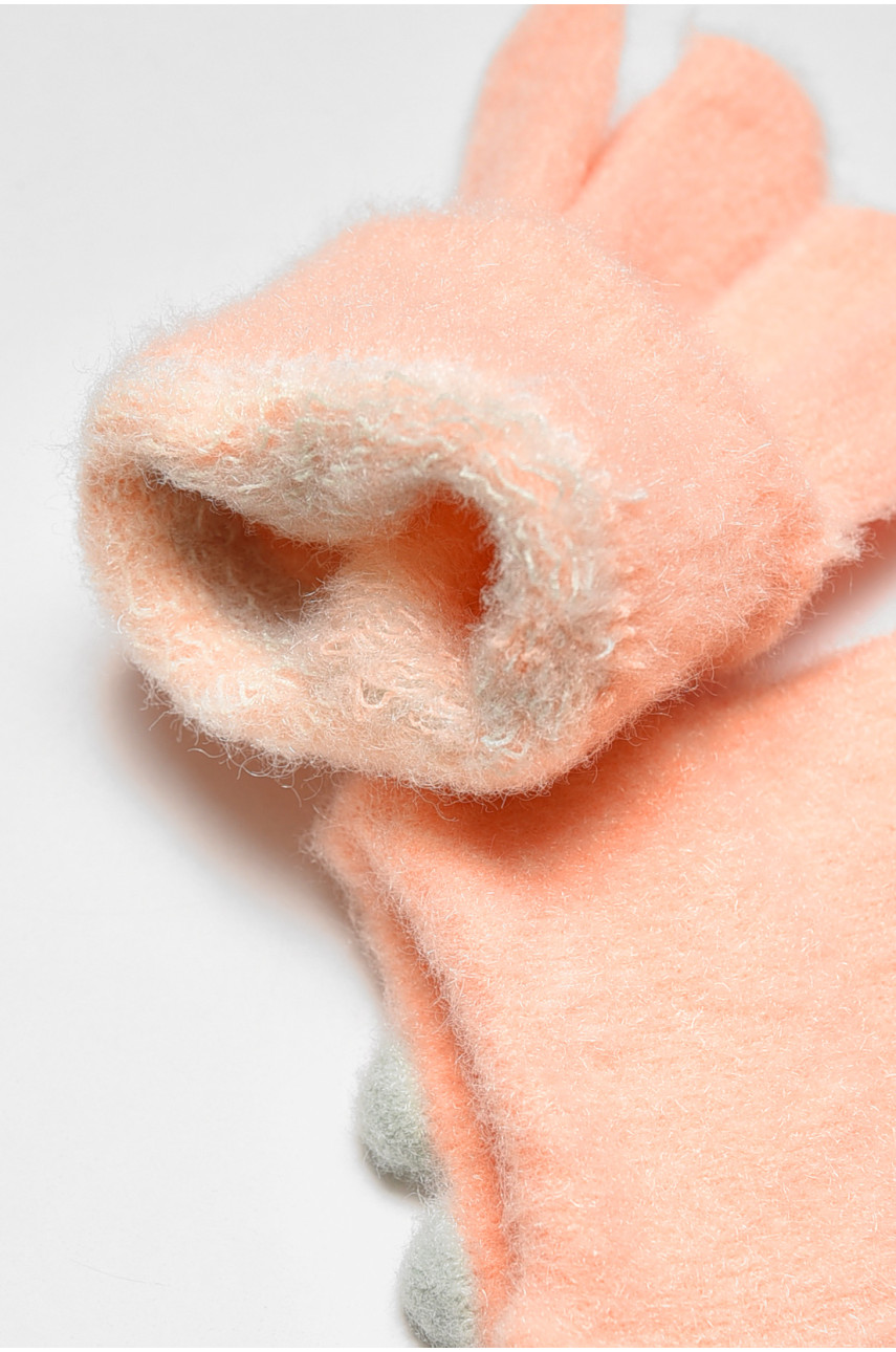 Рукавички дитячі з начісом рожевого кольору з малюнком А639 192704