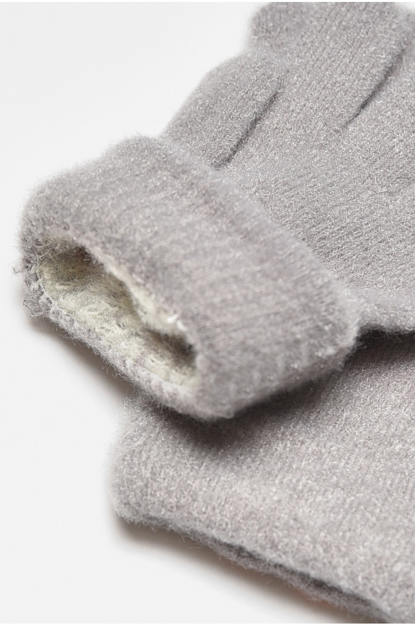 Рукавички дитячі з начісом сірого кольору з малюнком А639 192709