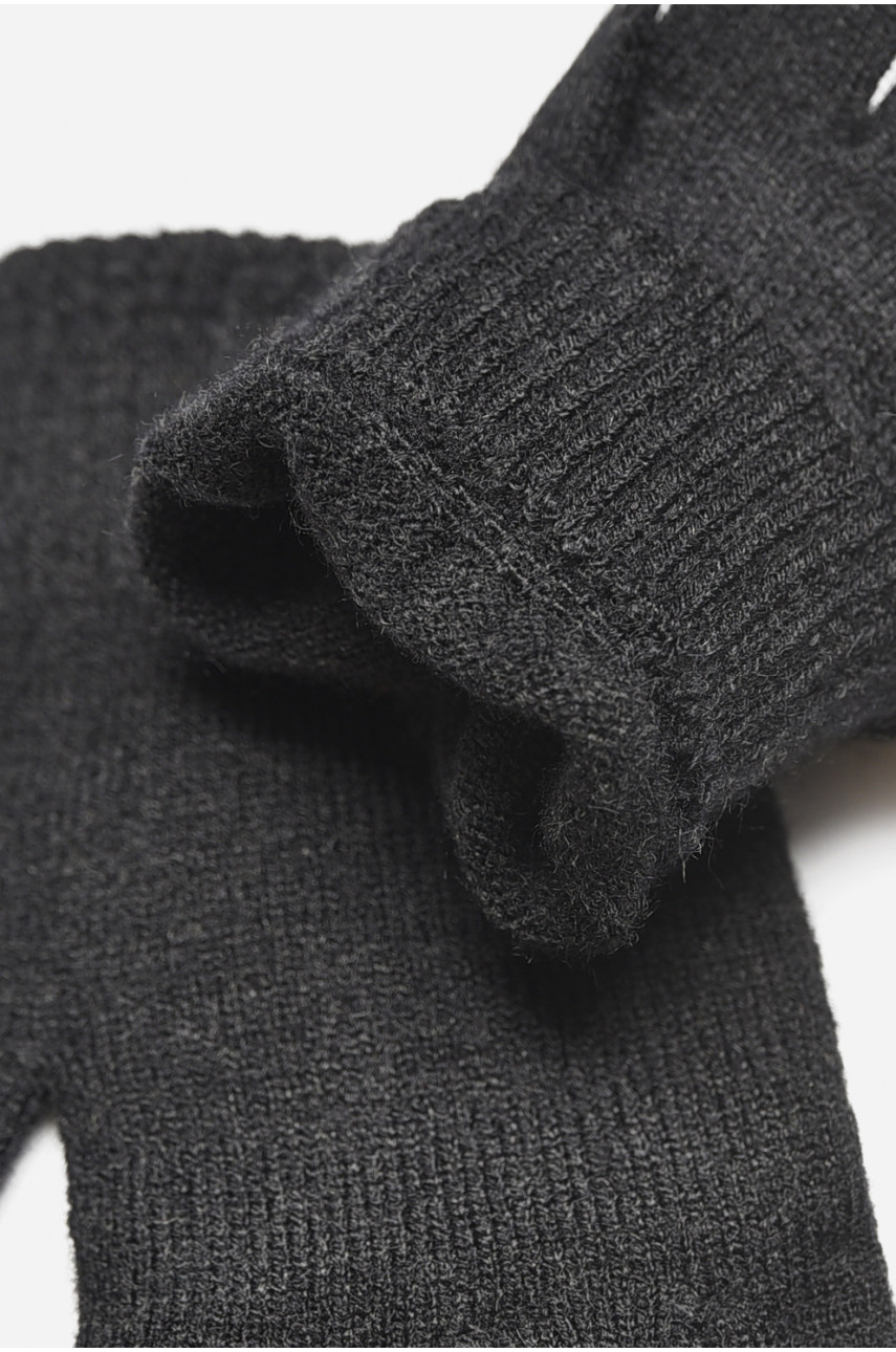 Рукавички дитячі демісезонні чорного кольору з малюнком 2018 192711