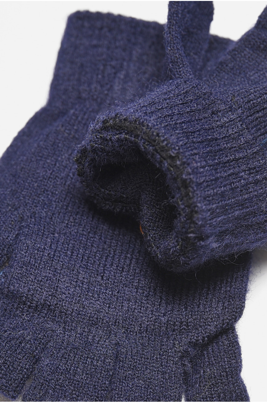 Рукавички дитячі демісезонні темно-синього кольору з малюнком 2018 192721