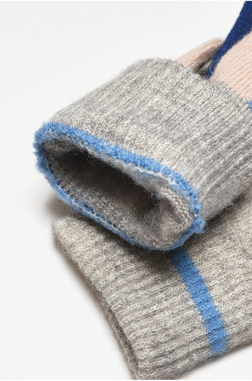 Рукавички дитячі демісезонні сірого кольору з малюнком 2430 192727