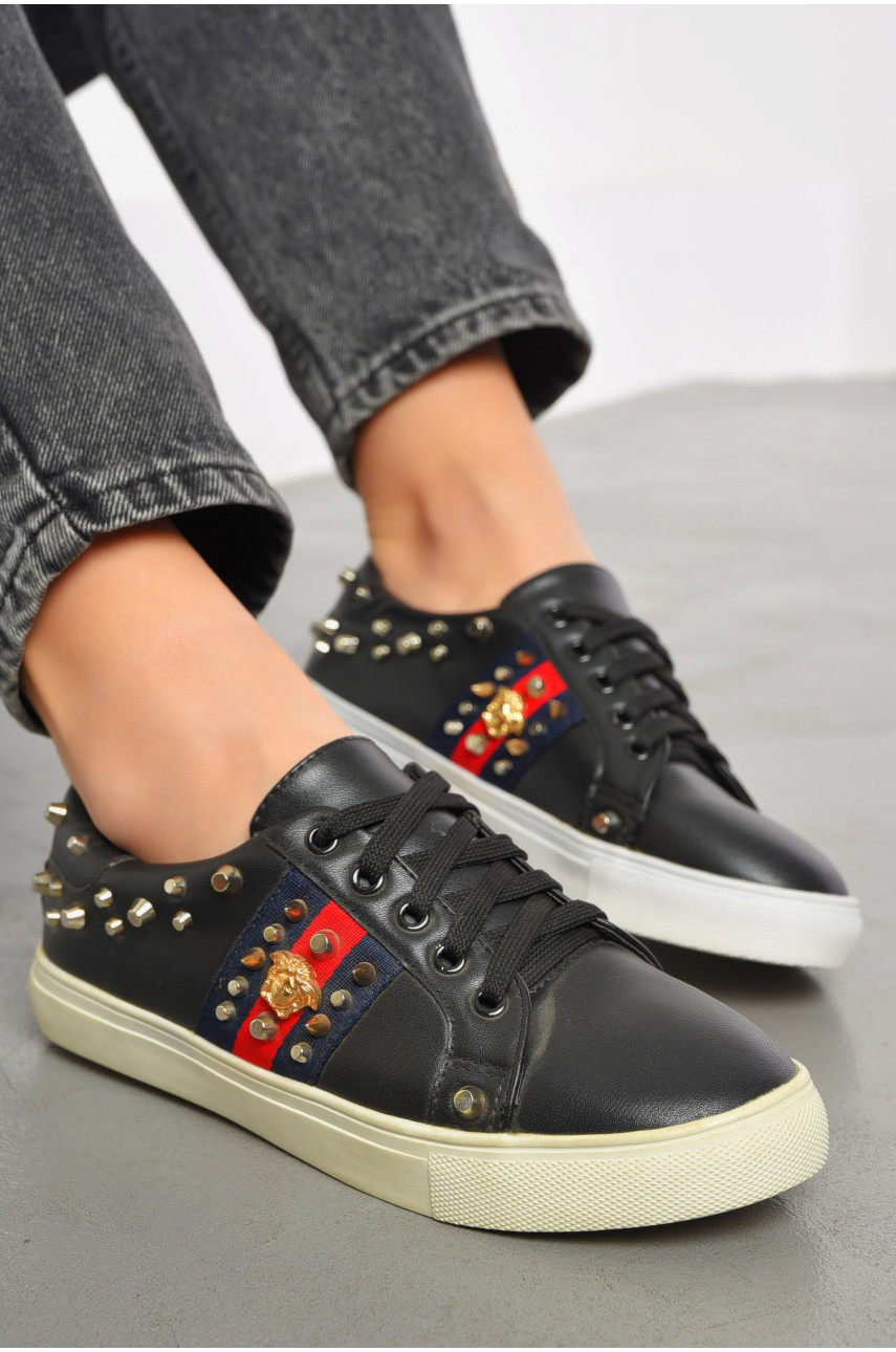 Кроссовки женские черного цвета на шнуровке 1849950 192742 Кроссовки женские черного цвета на шнуровке 1849950 192742