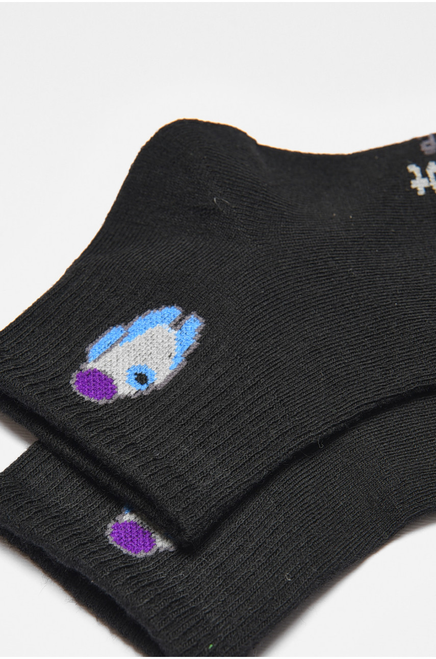 Носки детские демисезонные черного цвета с рисунком 3178-1 192824