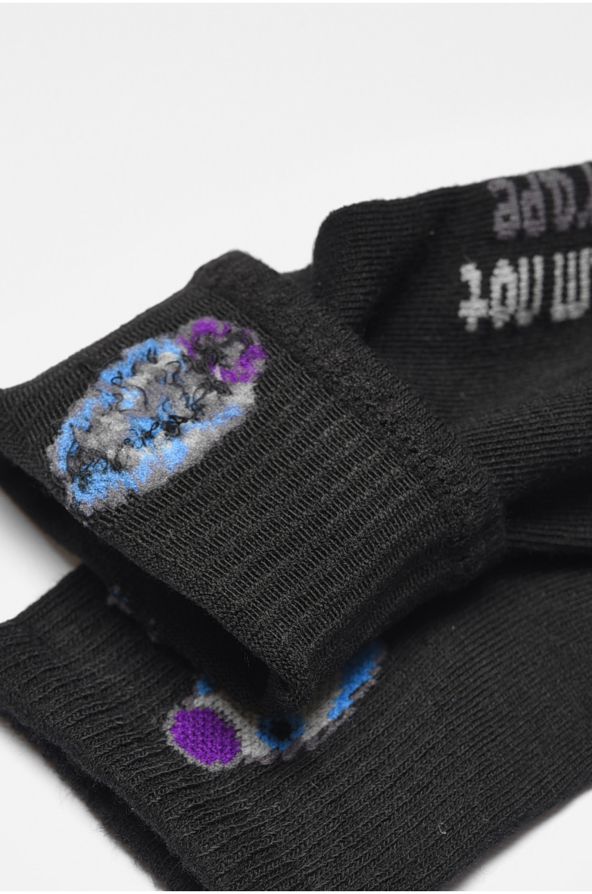Носки детские демисезонные черного цвета с рисунком 3178-1 192824