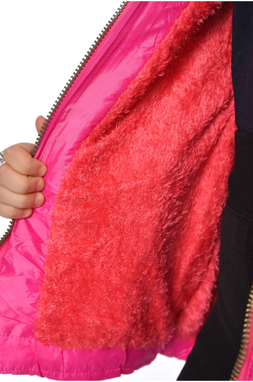 Куртка дитяча для дівчинки демісезонна малинового кольору 192830