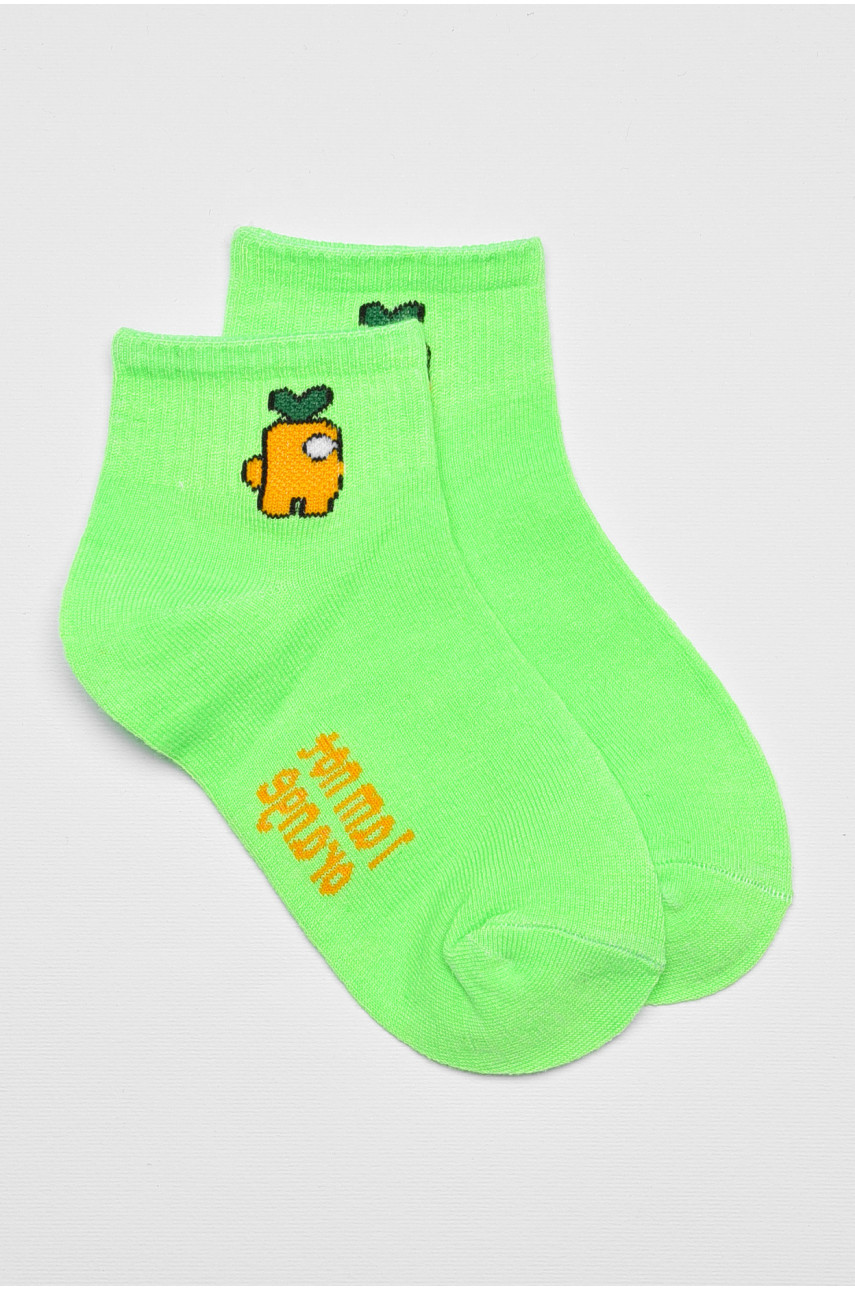 Носки детские демисезонные салатового цвета с рисунком 3178-1 192835